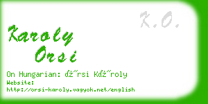 karoly orsi business card